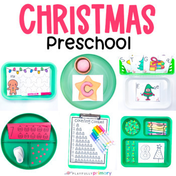 Preview of Christmas Activities Preschool + Pre-K December Morning Tubs Centers Bins