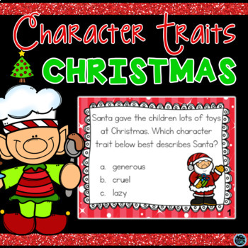 Preview of Christmas Character Trait Task Cards