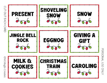 Christmas Charade Cards, Christmas Themed Charades Game, Holiday Party ...