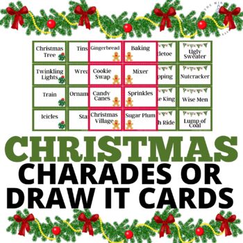 Christmas | Charades or Draw It Cards | Classroom Games | Holiday ...
