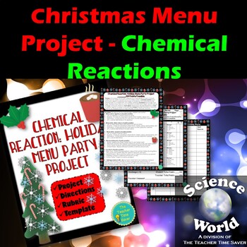 Preview of Chemical Reactions Holiday Menu Project- Matter Unit Physical Science