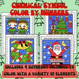 Christmas Chemical Symbols Color by Numbers (4 included!)