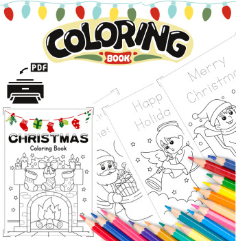 Preview of Christmas Children's Coloring Book Worksheet