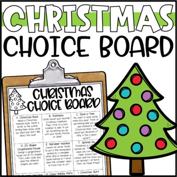 Preview of Christmas Choice Board - Morning Work or Early Finisher Activities