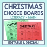 Christmas Choice Boards - Reading, Writing, and Math ( + D