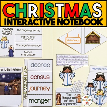 Preview of Christmas Christian Interactive Notebook Foldables Religious