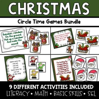Preview of Christmas Circle Time Activities for Preschool & Pre-K Alphabet, Math