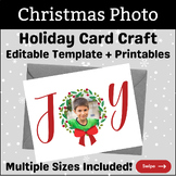 Christmas Class Photo Card Template, Winter New Years Than