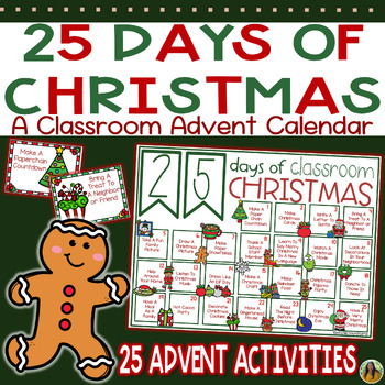 Preview of Christmas Classroom Advent Calendar | December Classroom Activity Ideas