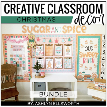 Preview of Christmas Classroom Decor Kit | Borders, Bulletin Boards, Lettering, Posters