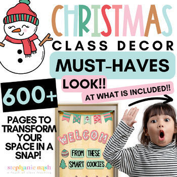 Preview of Christmas Classroom Decor | Christmas Door Decor | Christmas Bulletin & MORE!