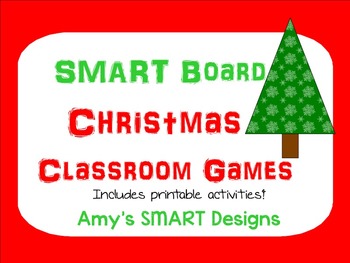 Preview of Christmas Classroom Games: SMARTboard with printables