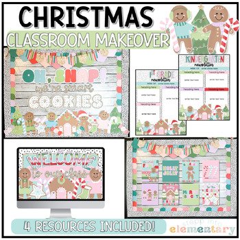 Preview of Christmas Classroom Makeover Bundle | Trendy Christmas Classroom Decor