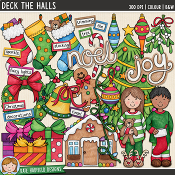 Preview of Christmas Clip Art 3: Deck The Halls (Kate Hadfield Designs)