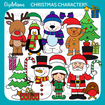 Christmas Characters Clip Art by ClipArtisan | TPT