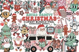 Christmas Clip Art Bundle - Retro Groovy Christmas Elements