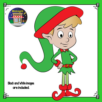 Christmas Clip Art - Elf {3 Elves} Standing - Yellow by Midnight Graphics