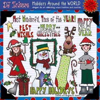 Preview of Christmas Clip Art & Fun Facts for the USA - Holidays Around the World