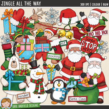 Preview of Christmas Clip Art: Jingle All The Way (Kate Hadfield Designs)