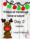 Christmas Clip Art-Reindeer and Large Ornaments