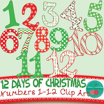 Download Christmas Clip Art - Twelve Days of Christmas Numbers 1-12 ...
