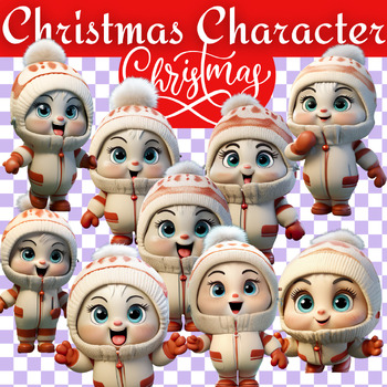 Preview of Christmas ClipArt Character - Holiday ClipArt - Commercial use
