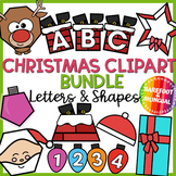 Christmas Clipart Bundle - 2D Shapes , Letters & Numbers