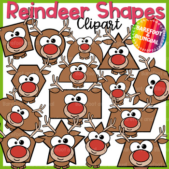 Preview of Christmas Reindeer Shapes |  Rudolph Clipart