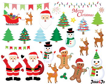 Christmas Clipart Christmas Santa Claus Clip art images Digital paper ...