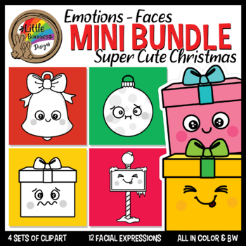 Preview of Christmas Clipart | Emotions / Faces | Mini Bundle