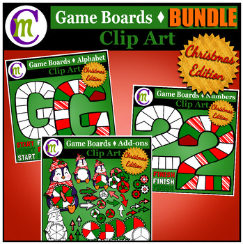 Preview of Christmas Clipart Game Boards BUNDLE