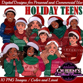 Preview of Christmas Clipart | Teenagers Clipart | Holiday Clipart | Christmas Teens