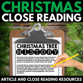 Preview of Christmas Close Reading Passages for Middle School - Christmas Activities