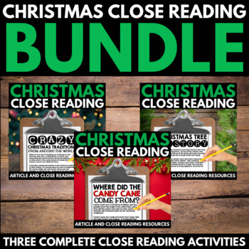 Preview of Christmas Close Reading Passages - Middle School Close Reading Activities