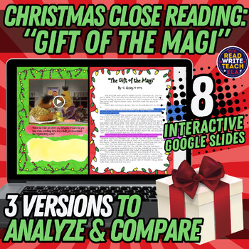 Preview of Christmas Close Reading: DIGITAL Activity, "Gift of the Magi"