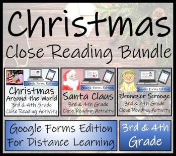 Preview of Christmas Close Reading Passages | Digital & Print | 3rd Grade & 4th Grade