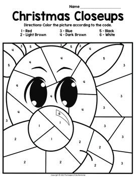 Christmas Closeups Color By Number Worksheets (no Prep Color By Code 