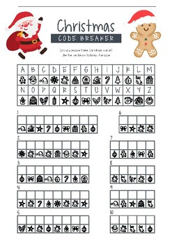 Christmas Code Breaker 1 by Rayuela | TPT