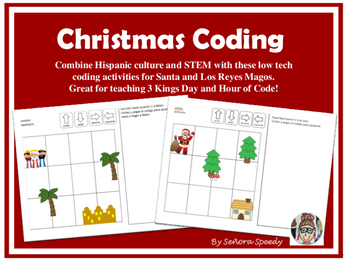Preview of Christmas Coding - Reyes Magos & Papa Noel STEM Activities