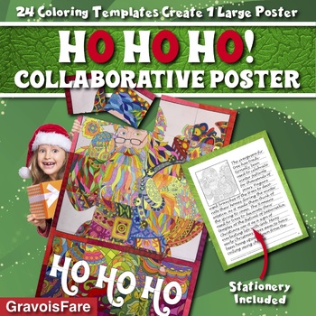 Preview of Christmas Collaborative Poster: Op Art Bulletin Board and Writing Activity