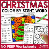Christmas Color By Code Sight Word Practice Morning Work W