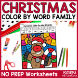 Christmas Color By Code CVC Word Practice Morning Work Worksheets
