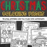 Christmas Color-By-Note Printable Coloring Pages for Eleme