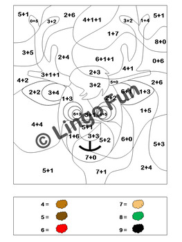 Christmas Color By Number Addition Substraction Worksheets by Lingo Fun