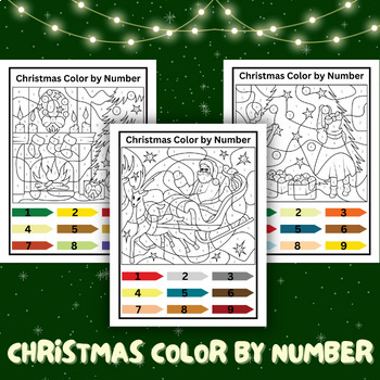 Christmas Color By Number | Christmas Coloring Pages : Fun Worksheets