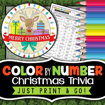 Preview of Christmas Science Color By Number - Fun Christmas Activity