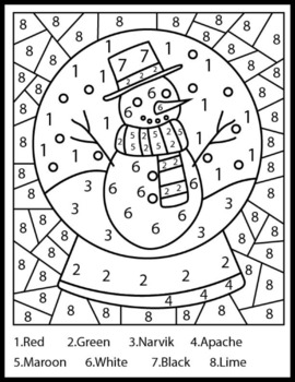 Christmas Color By Number - Learning Numbers and Colors by Owl Class Room