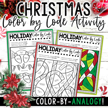 Preview of Christmas Color By Number for ELA - Literary Analogies Coloring Pages!