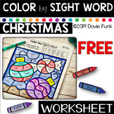 Christmas Color By Sight Word Worksheet Morning Work FREEBIE