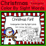 Christmas Color By Sight Words - Kindergarten